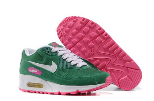 Nike Air Max 90 Womenss Shoes Rose Red Green White Special Closeout
